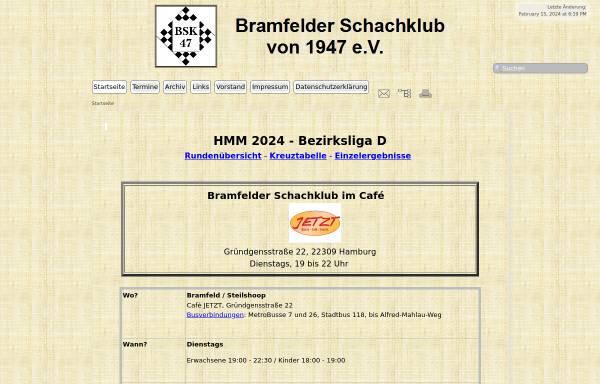 Vorschau von www.bsk1947.de, Bramfelder Schachklub von 1947 e.V.