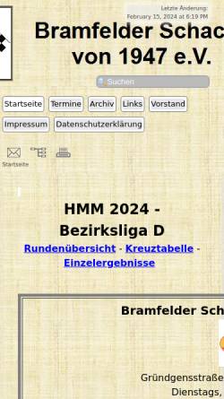 Vorschau der mobilen Webseite www.bsk1947.de, Bramfelder Schachklub von 1947 e.V.