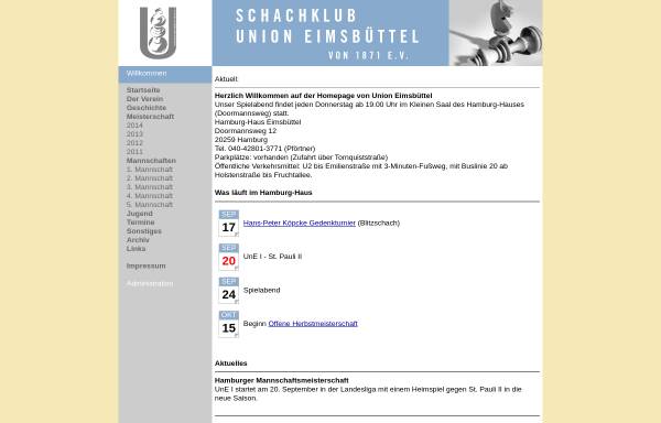Vorschau von schach.union-eimsbuettel.de, Schachklub Union Eimsbüttel e.V. von 1871