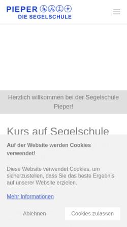 Vorschau der mobilen Webseite www.segelschule-pieper.de, Segelschule Pieper