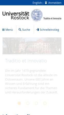 Vorschau der mobilen Webseite www.uni-rostock.de, Universität Rostock