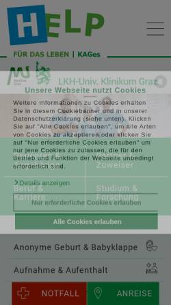 Vorschau der mobilen Webseite www.klinikum-graz.at, LKH-Univ. Klinikum Graz