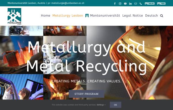 Vorschau von www.metallurgy.ac.at, Lehrstuhl für Metallurgie