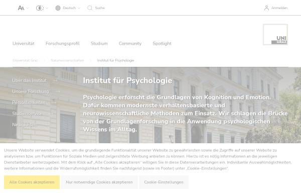 Vorschau von psychologie.uni-graz.at, Institut für Psychologie