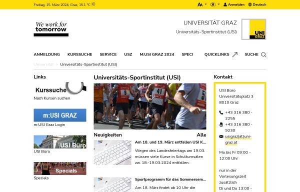 Vorschau von www.usigraz.at, Universitäts-Sportinstitut (USI)