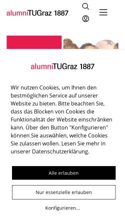 Vorschau der mobilen Webseite alumni.tugraz.at, Alumni | alumniTUGraz 1887