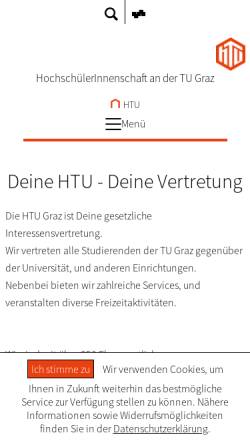 Vorschau der mobilen Webseite htu.tugraz.at, Hochschülerschaft an der TUG
