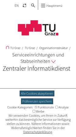 Vorschau der mobilen Webseite www.zid.tugraz.at, Zentraler Informatikdienst (ZID) der TUG