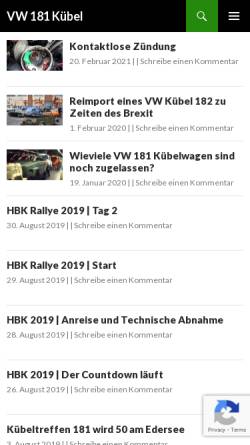 Vorschau der mobilen Webseite www.181-berlin.de, Berliner VW 181 Kübelwagen