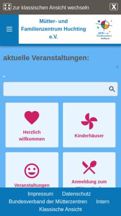 Vorschau der mobilen Webseite www.mueze-huchting.de, Mütter- und Familienzentrum Huchting e.V.