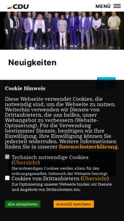 Vorschau der mobilen Webseite cdu-oberkochen.de, CDU Stadtverband Oberkochen