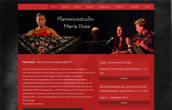 Vorschau von mariarosa-flamenco.de, Flamencoschule Maria Rosa
