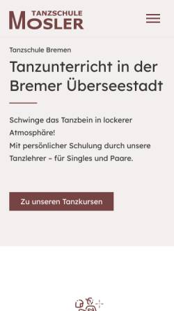 Vorschau der mobilen Webseite www.tanzschule-mosler.de, Tanzschule Mosler