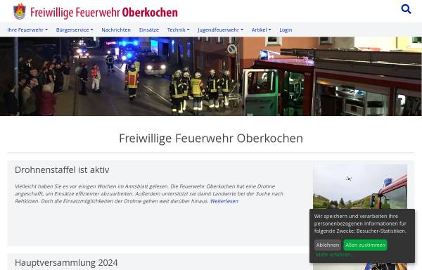 Vorschau von www.feuerwehr-oberkochen.de, Freiwillige Feuerwehr