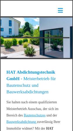 Vorschau der mobilen Webseite www.hat-dicht.de, HAT Abdichtungstechnik GmbH