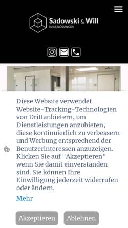 Vorschau der mobilen Webseite sadowski-will.de, Sadowski & Will GmbH