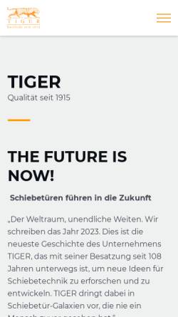 Vorschau der mobilen Webseite www.tiger.de, Tiger - Hermann Francksen Nachf. GmbH & Co. KG