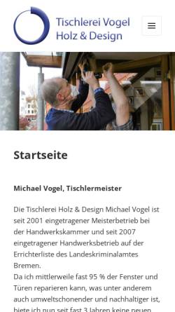 Vorschau der mobilen Webseite www.tischlerei-vogel.com, Tischlerei Vogel
