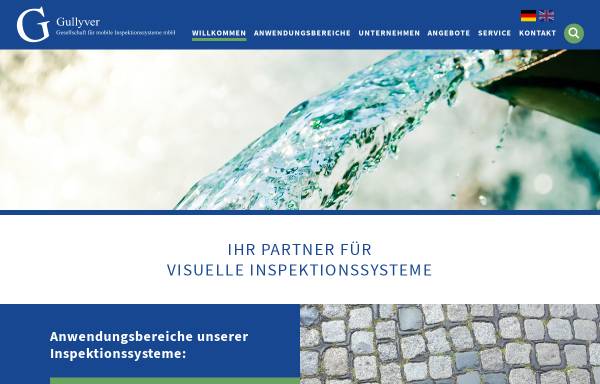 Vorschau von www.gullyver.de, Gullyver Gesellschaft für mobile Inspektionssysteme mbH