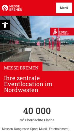 Vorschau der mobilen Webseite www.messe-bremen.de, Messe Bremen GmbH