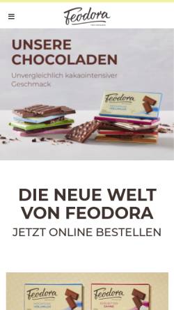 Vorschau der mobilen Webseite www.feodora.de, Feodora Schokolade