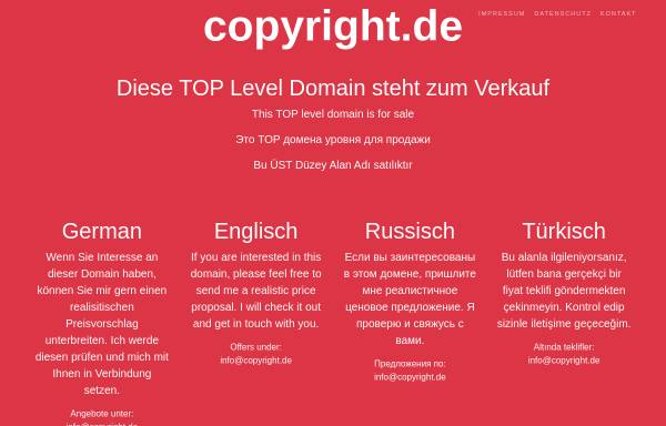 Vorschau von www.copyright.de, CopyRight