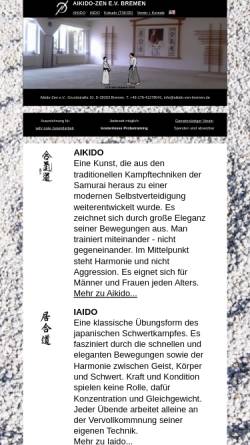Vorschau der mobilen Webseite www.aikido-zen-bremen.de, Aikido Zen e.V.