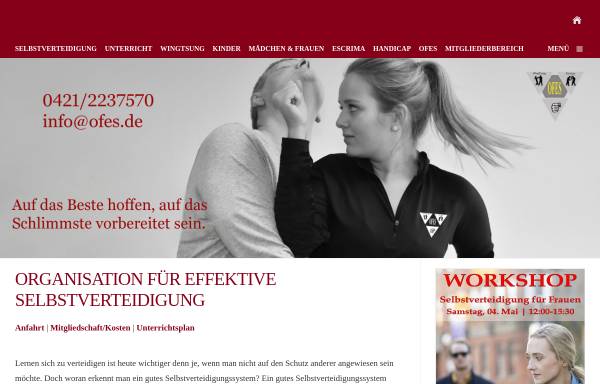 Vorschau von www.ofes.de, OFES - Organisation für effektive Selbstverteidigung