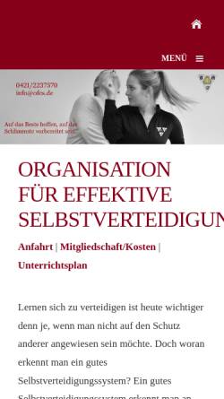 Vorschau der mobilen Webseite www.ofes.de, OFES - Organisation für effektive Selbstverteidigung