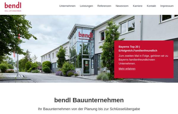 Vorschau von www.bendl.de, Bauunternehmen Bendl GmbH