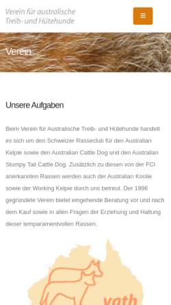 Vorschau der mobilen Webseite www.cattledog-kelpie.ch, Verein für Australische Treib und Hütehunde