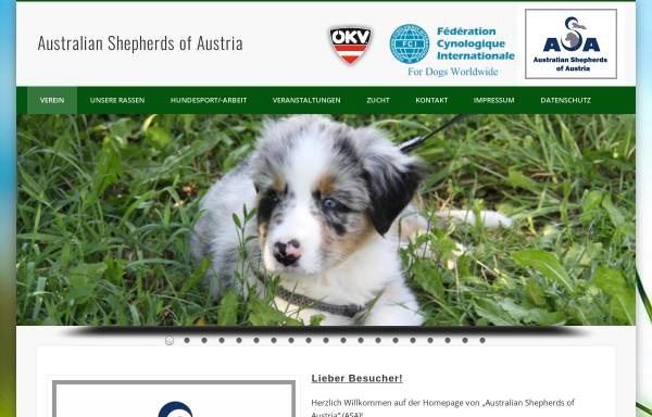 Vorschau von www.australianshepherds.at, ASA - Australian Shepherds of Austria