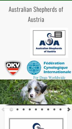 Vorschau der mobilen Webseite www.australianshepherds.at, ASA - Australian Shepherds of Austria