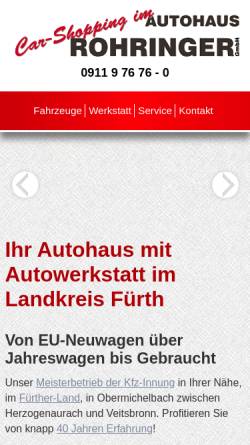 Vorschau der mobilen Webseite www.autohaus-rohringer.de, Autohaus Rohringer