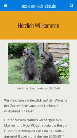 Vorschau der mobilen Webseite www.aus-dem-lachtetal.de, Aus dem Lachtetal