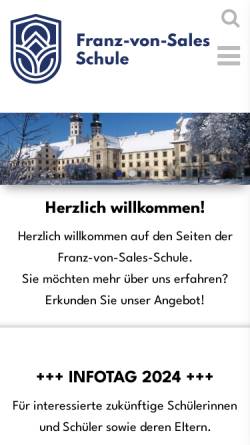 Vorschau der mobilen Webseite www.franz-von-sales-rs.de, Franz von Sales Realschule