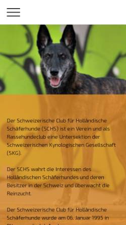 Vorschau der mobilen Webseite www.hollandse-herdershond.ch, Schweizerischer Club Holländischer Schäferhunde