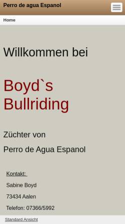 Vorschau der mobilen Webseite www.australiankelpie-bb.de, Boyds Bullriding
