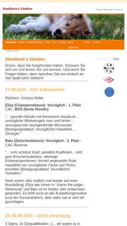 Vorschau der mobilen Webseite www.sheldiecks.de, Sheldieck's Shelties