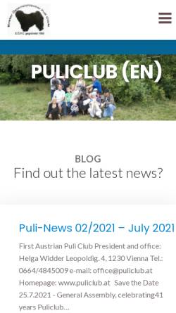 Vorschau der mobilen Webseite www.puliclub.at, Erster Österreichischer Puli Club