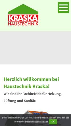 Vorschau der mobilen Webseite www.haustechnik-kraska.de, Haustechnik Kraska