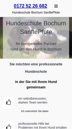 Vorschau der mobilen Webseite www.infosanftepfote.de, Hundeschule Sanfte Pfote