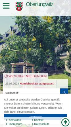 Vorschau der mobilen Webseite www.oberlungwitz.de, Stadt Oberlungwitz