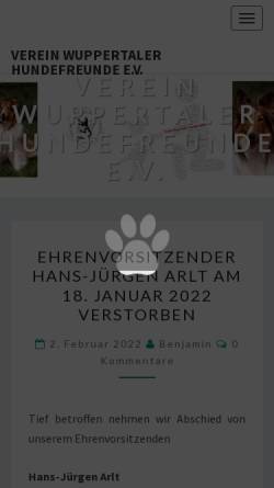 Vorschau der mobilen Webseite www.vwh-wuppertal.de, Verein Wuppertaler Hundefreunde e.V. (VWH)