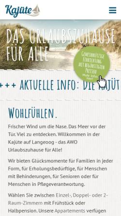 Vorschau der mobilen Webseite www.awo-kajuete.de, Haus Kajüte