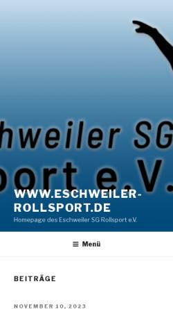 Vorschau der mobilen Webseite www.eschweiler-rollsport.de, Eschweiler SG Rollsport e.V.