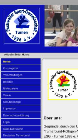 Vorschau der mobilen Webseite www.esg-turnen.de, Eschweiler Sportgemeinschaft Turnen 1895 e.V.
