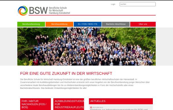 Vorschau von www.bsw-hamburg.de, Staatliche Abendwirtschaftsschule