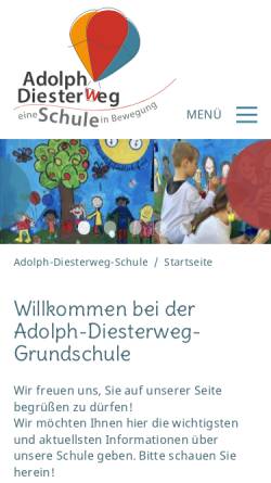 Vorschau der mobilen Webseite www.adolph-diesterweg-schule.de, Adolph-Diesterweg-Schule