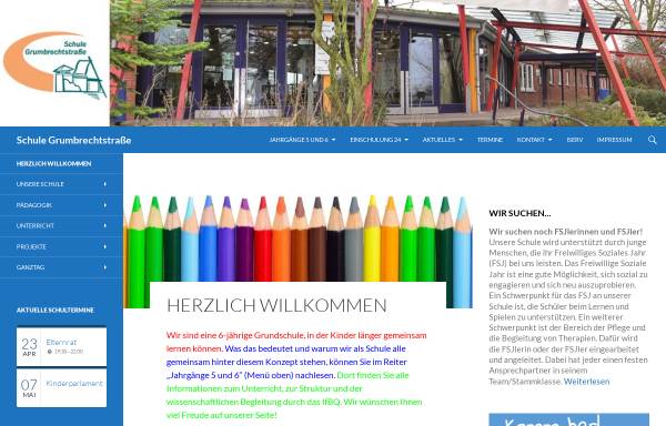 Vorschau von www.schule-grumbrechtstrasse.de, Integrative Grundschule Grumbrechtstrasse